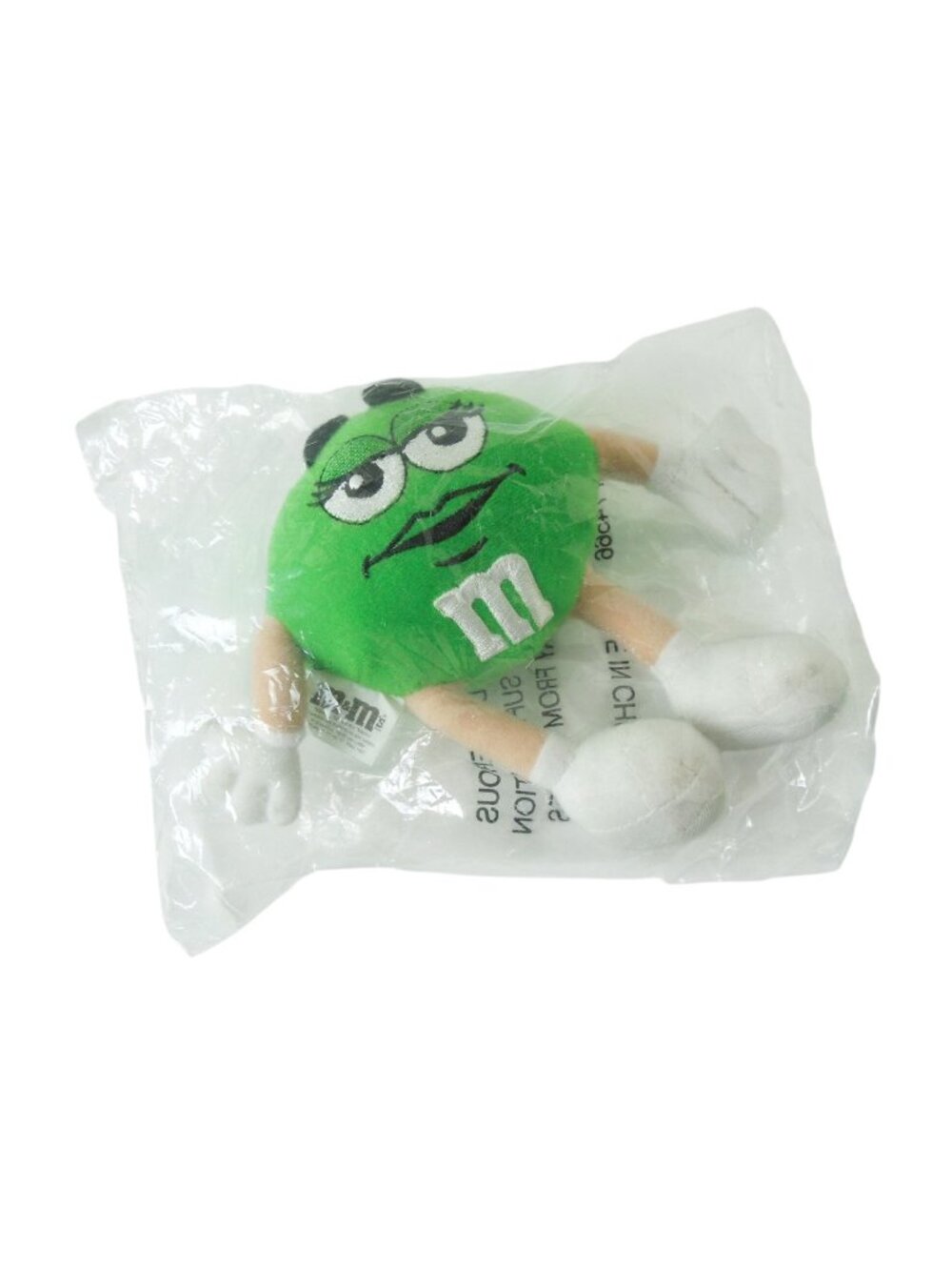 Vintage 1997 M&M’s Green Plush Ornament Sealed Mars Candy Character 5"